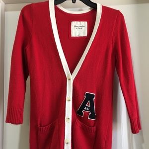 Sz Med Abercrombie Varsity Letter Cardigan